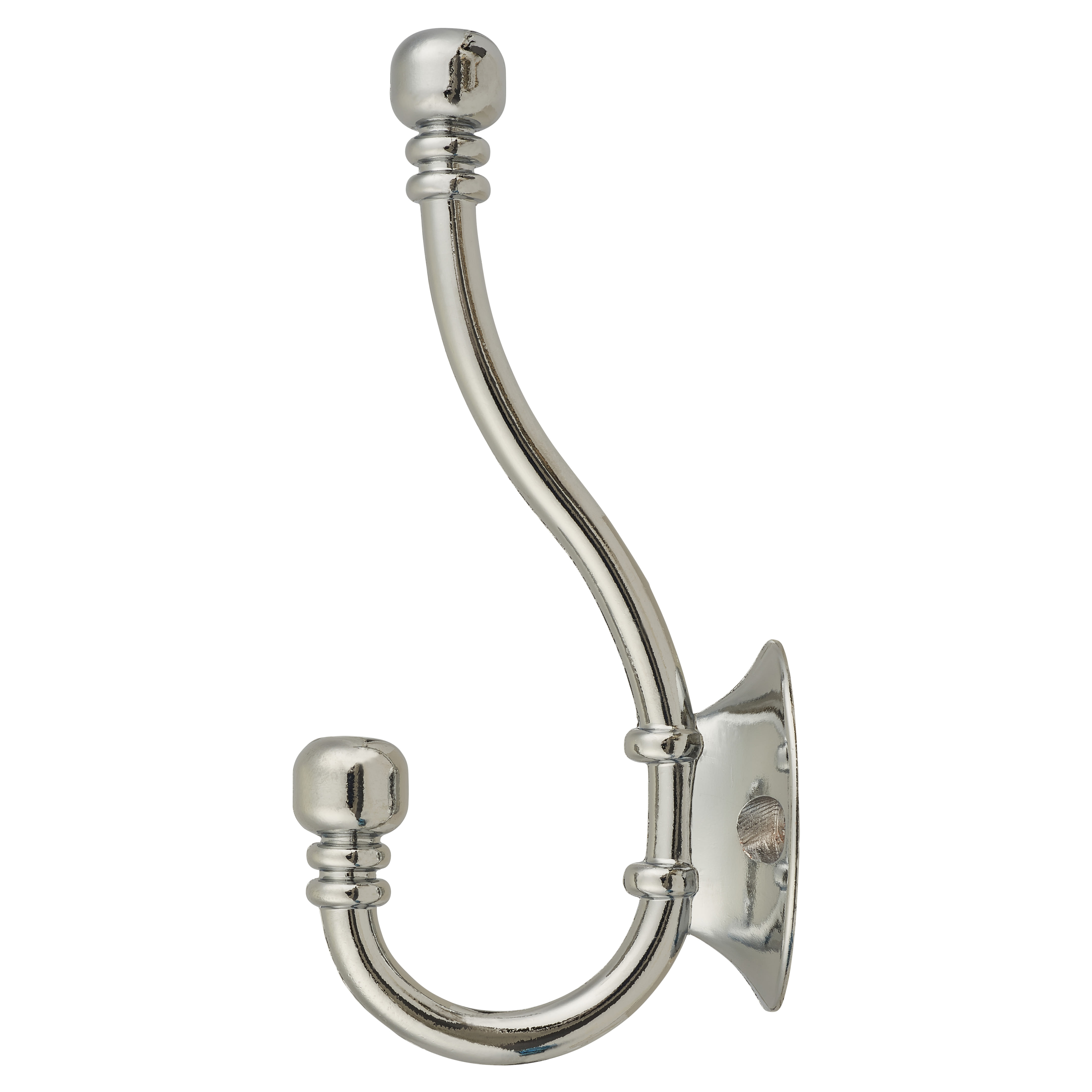 Diecast Ball End Single Hat & Coat Hook - 130 x 35mm - Polished Chrome - view 3