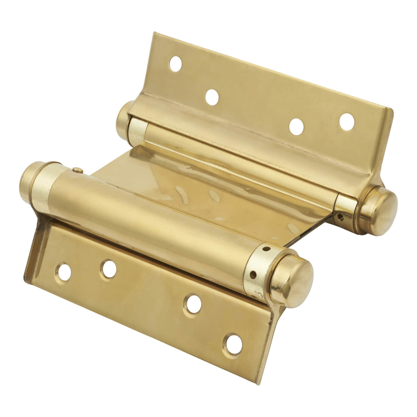 Double Action Self Closing Spring Hinge - 127mm Length - Polished Brass - Pair - view 3