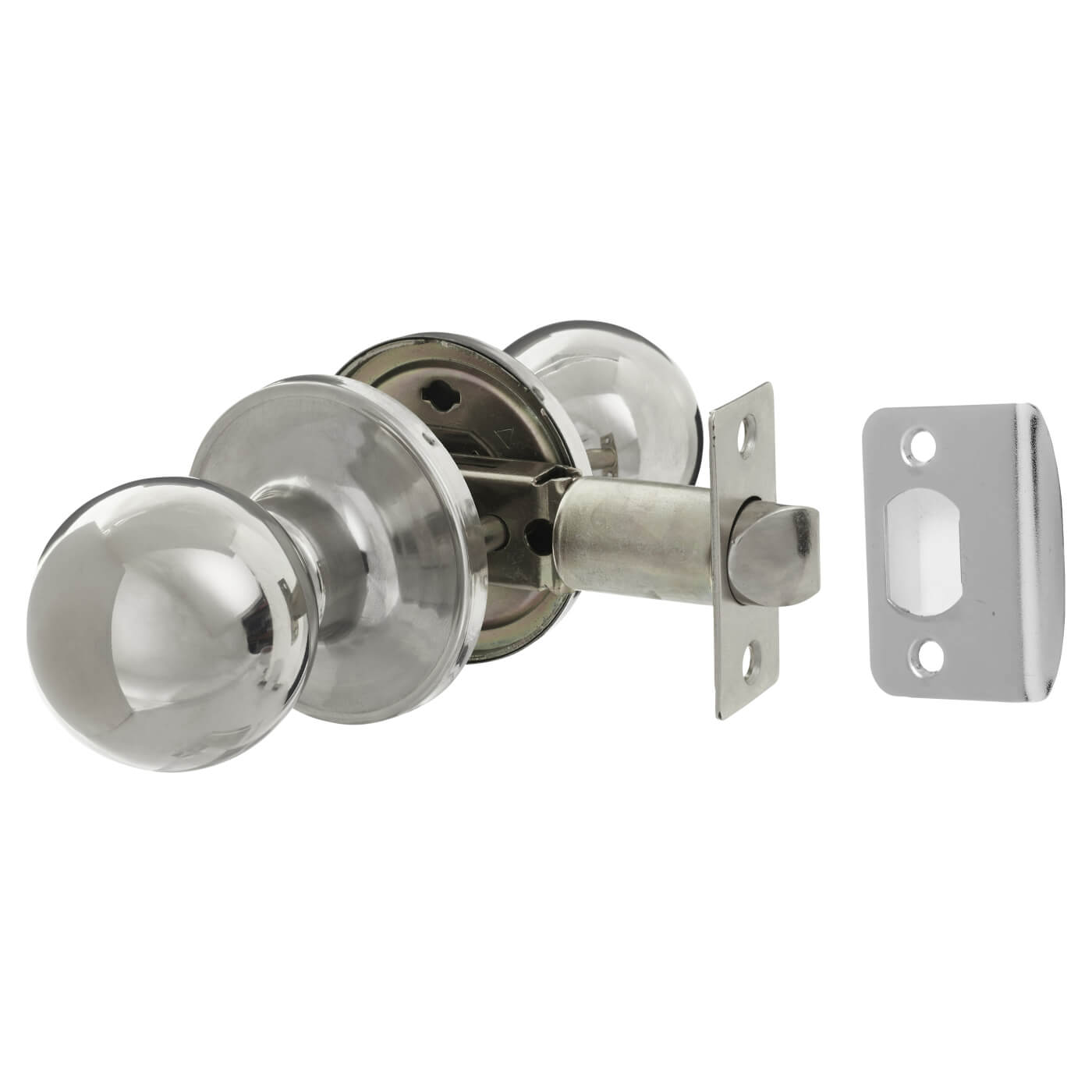 Polished Stainless Steel Bala Hotel Passage Mortice Door Knobset - 65mm Rose Diameter - view 2
