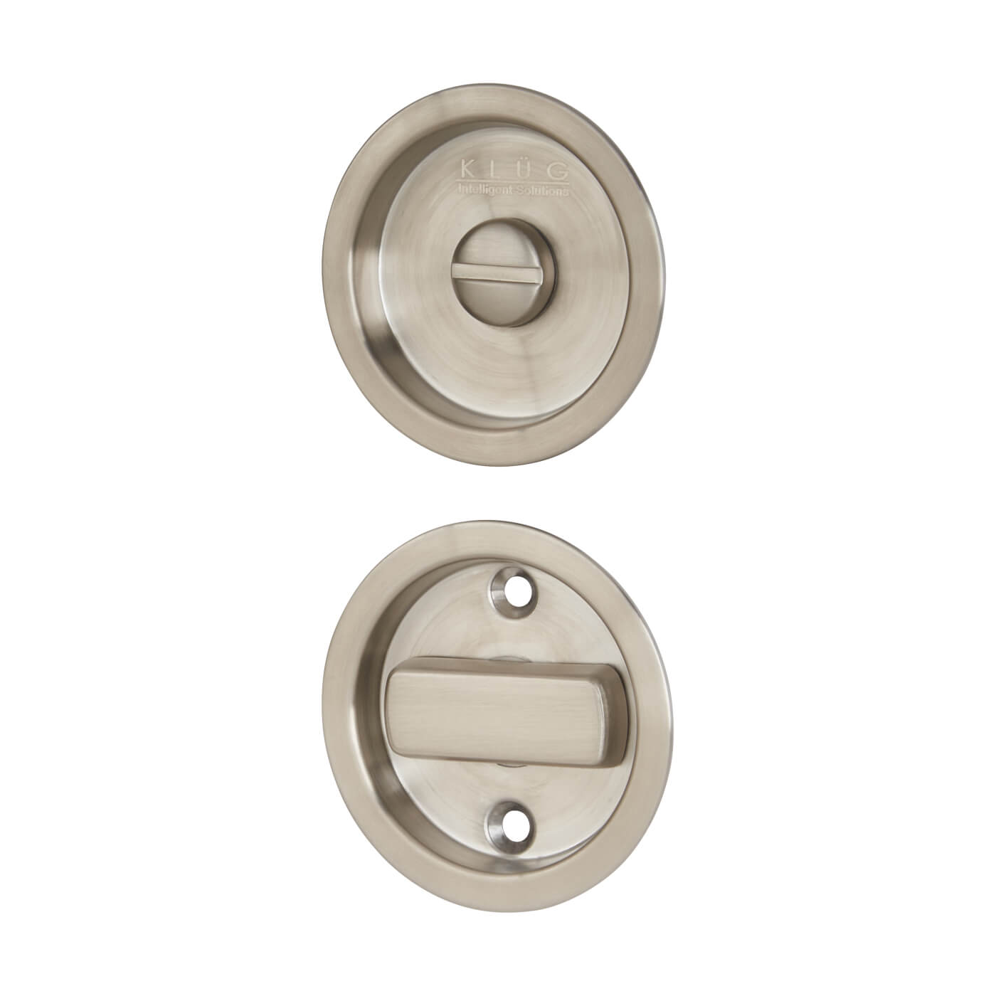 Round Flush Privacy Set with Bolt - Stainless Steel Grade 304 - Satin Stainless Steel - view 3