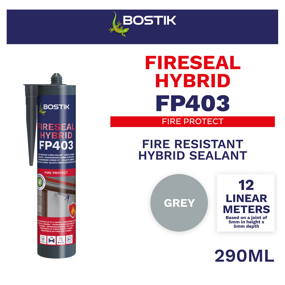 Pro Fireseal Hybrid Sealant - 290ml - Grey - view 2
