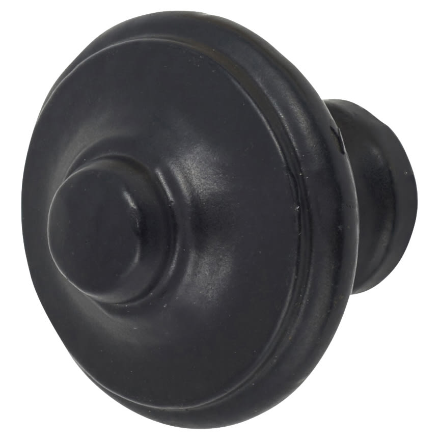 Button Round Cabinet Knob - 35mm Diameter - Black Iron - view 2