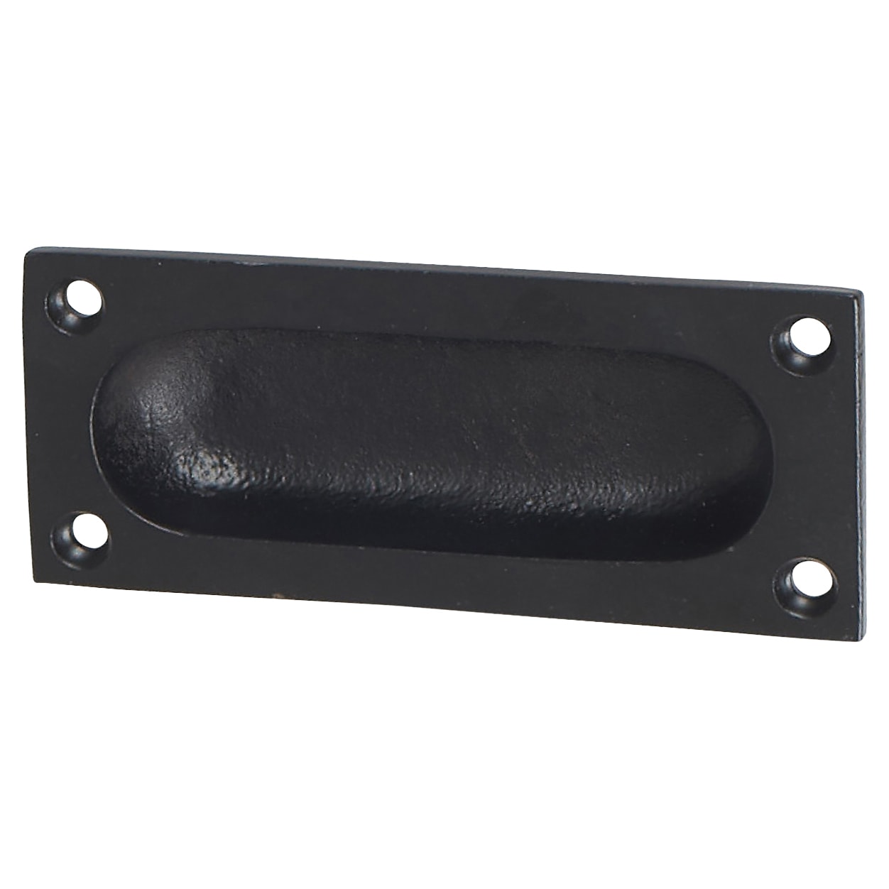 Rectangular Flush Cabinet Pull Handle - 90 x 40mm - Black Iron - view 2