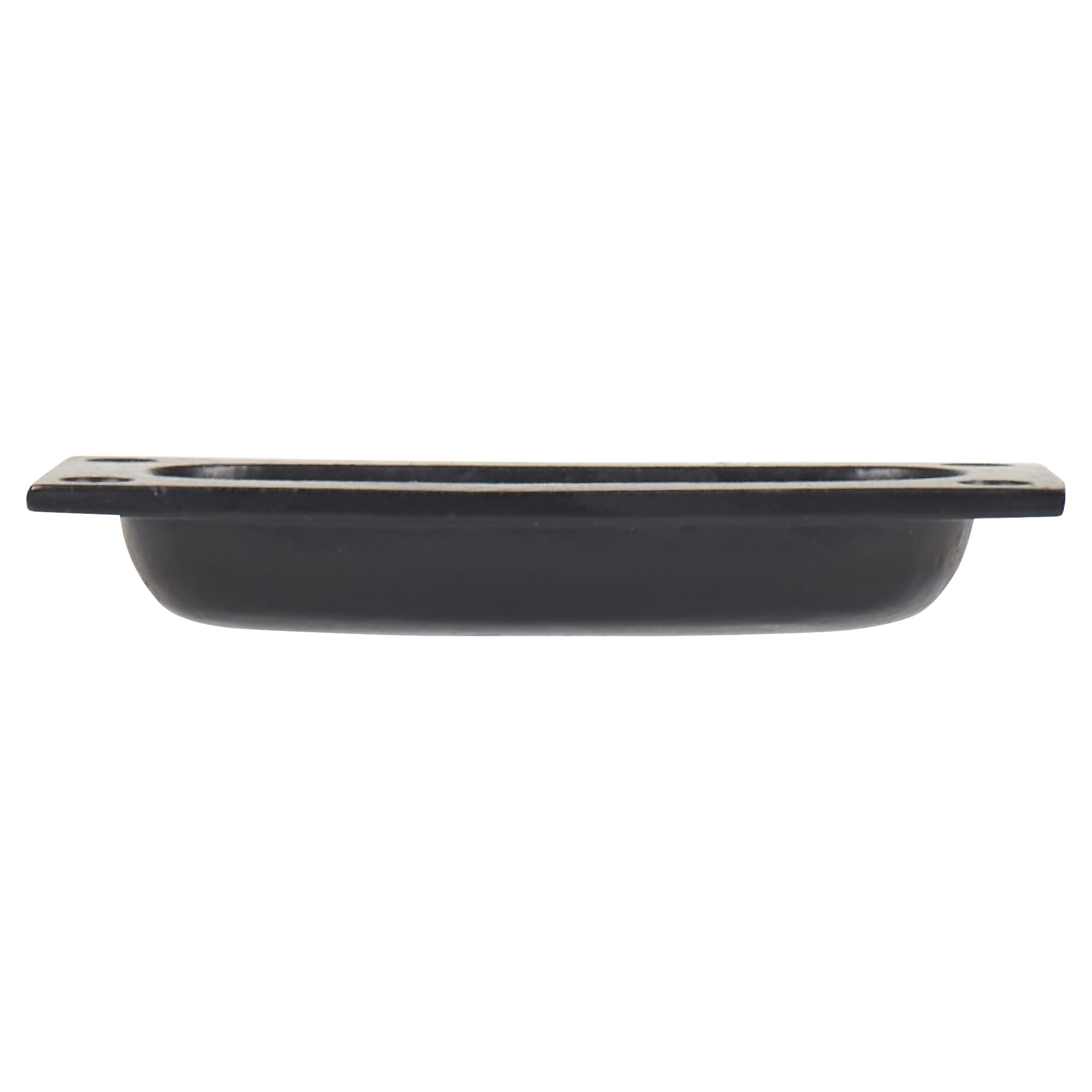 Rectangular Flush Cabinet Pull Handle - 90 x 40mm - Black Iron - view 3
