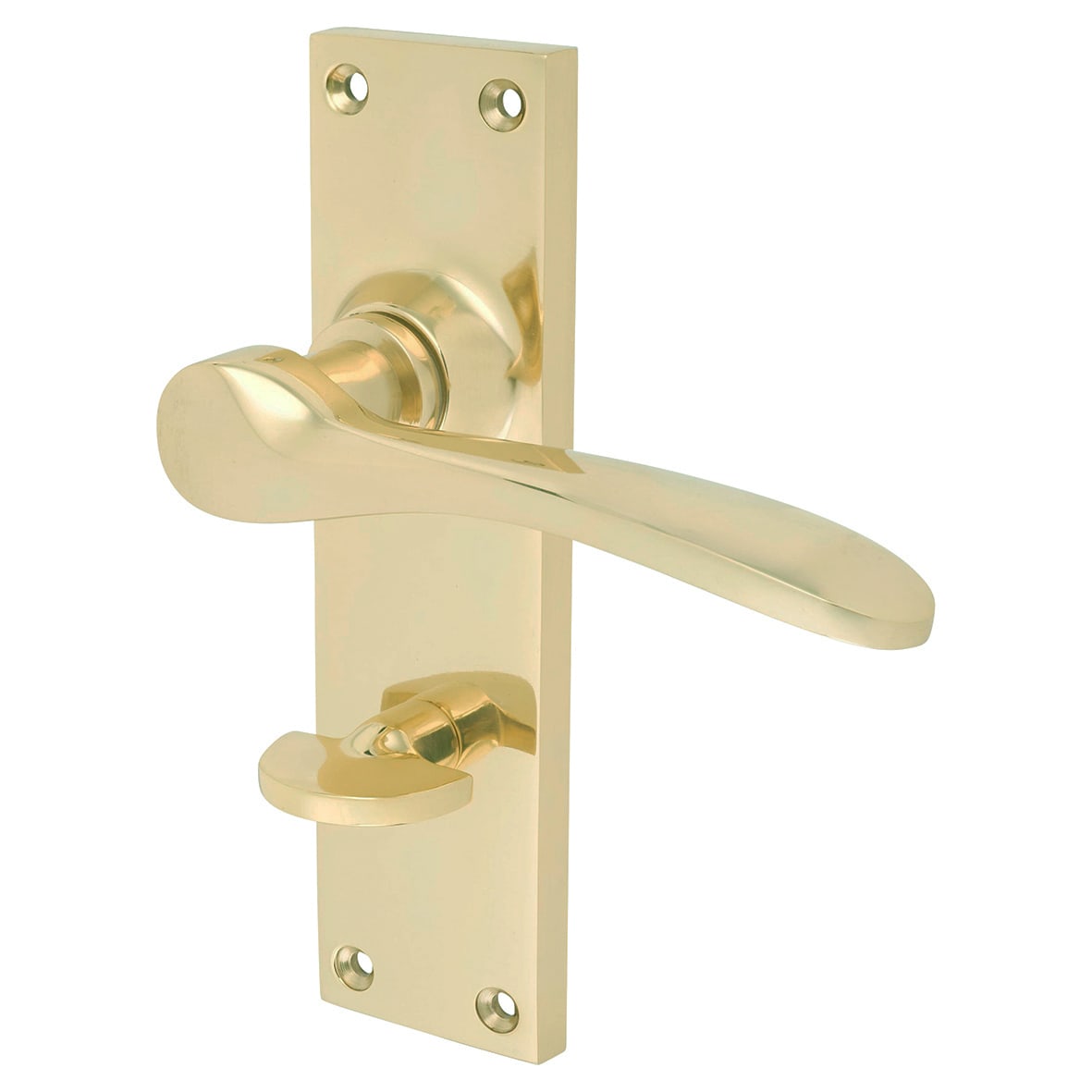 Polished Brass Bathroom Lock Handles Pack - Buckingham Range - view 2