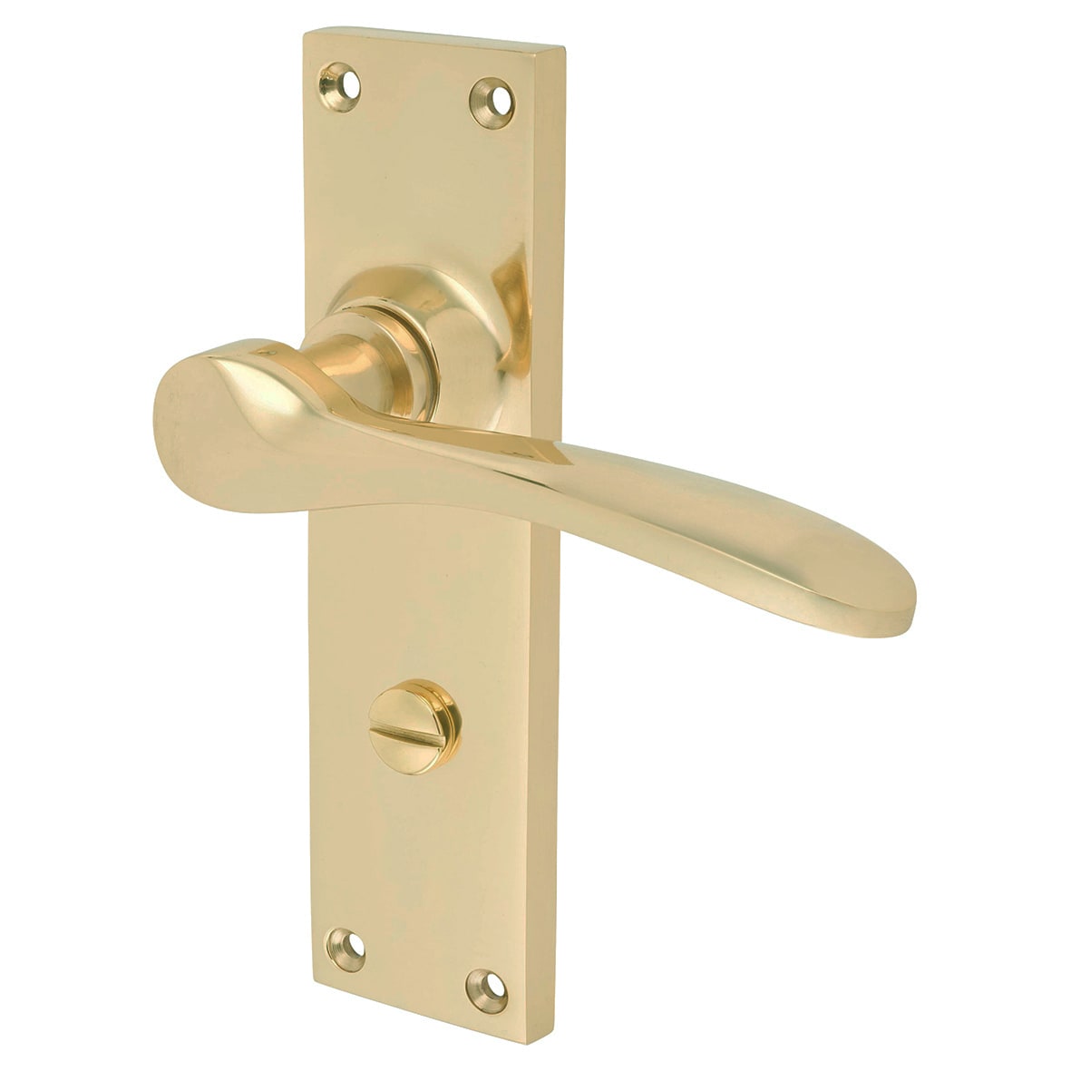 Polished Brass Bathroom Lock Handles Pack - Buckingham Range - view 3