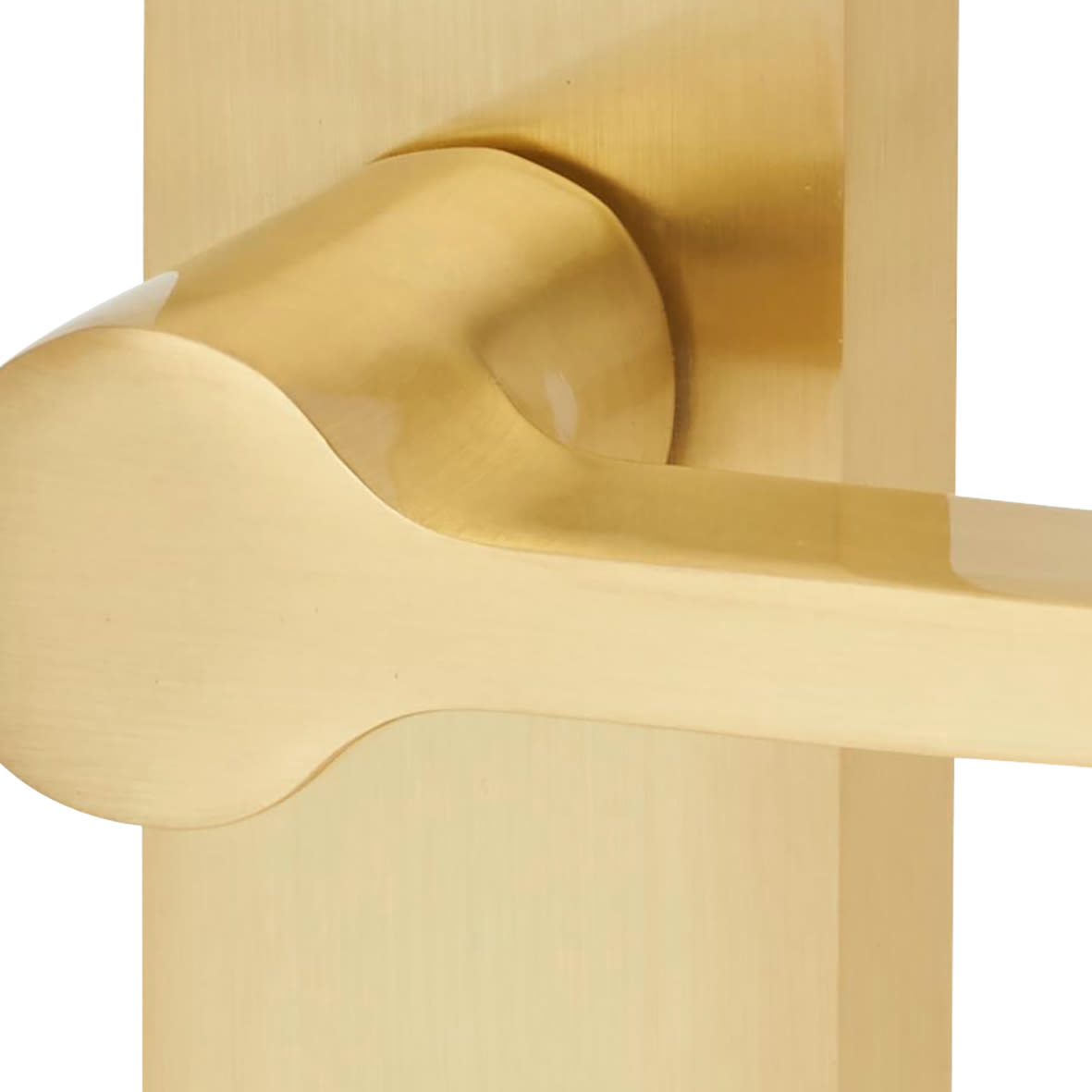 Satin Brass Bathroom Lock Door Handles Pack - Farley Range - view 6