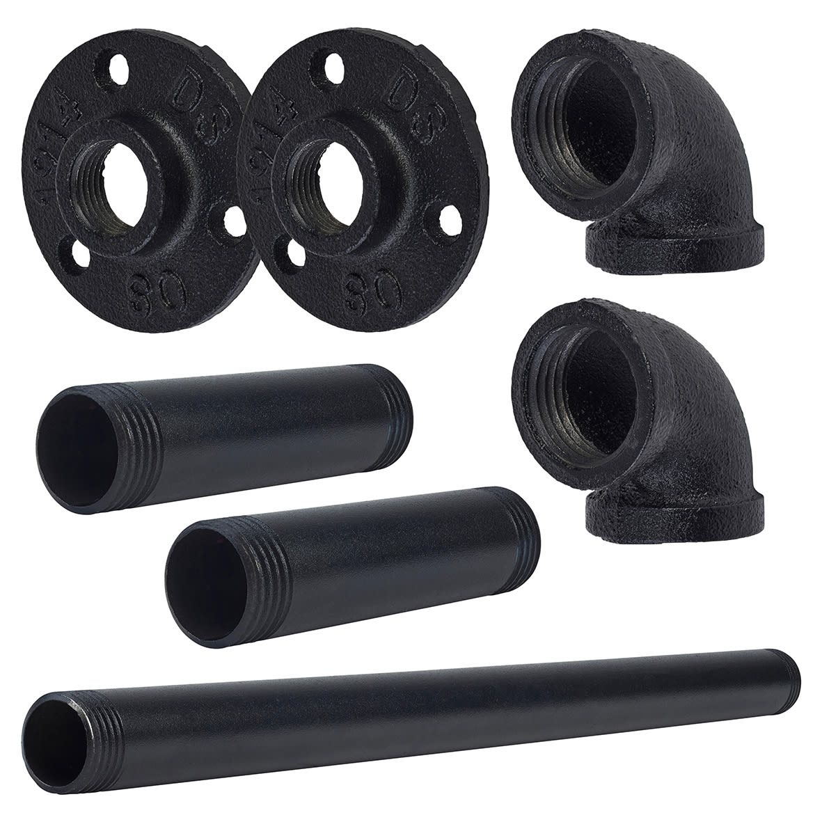 3/4" Pipe Round Towel Rail Kit - Black - view 3