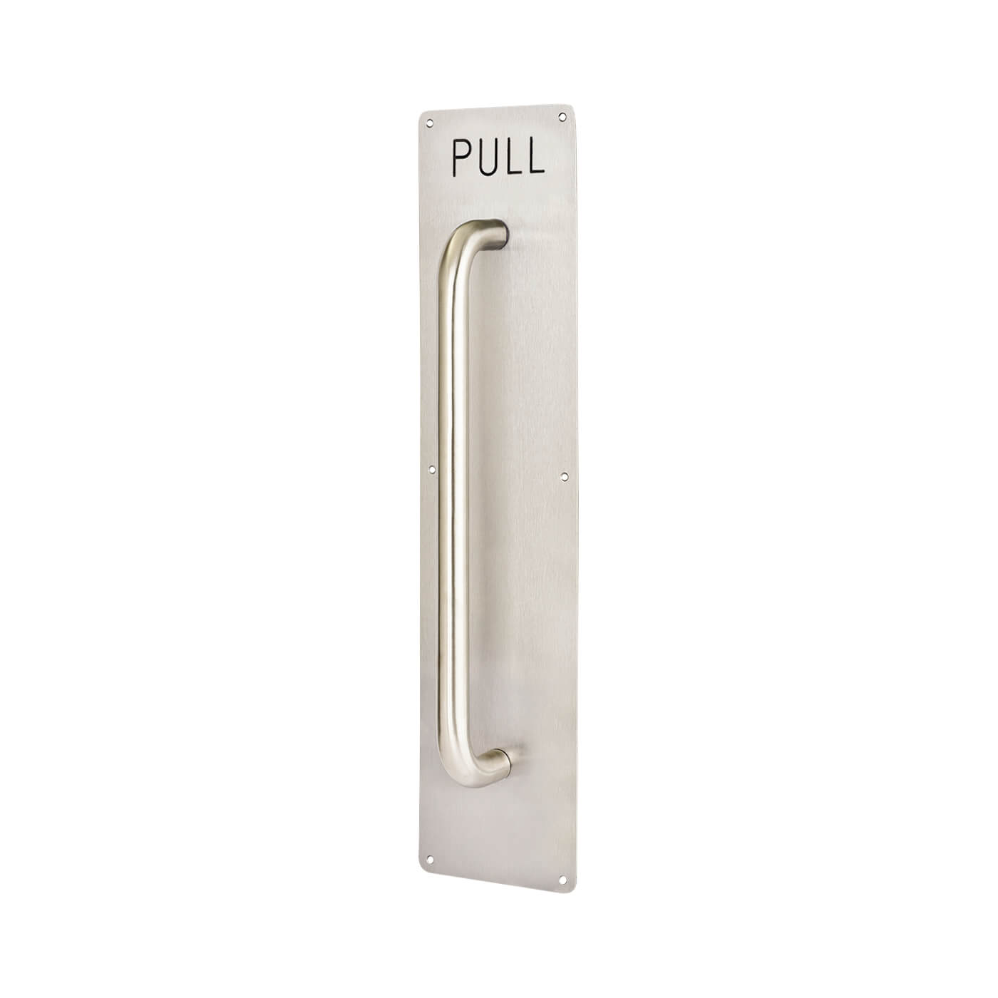 Satin Stainless Steel 19mm D-Bar Door Pull Handle on Plate - PULL - Screw Fix - 625 x 125mm - view 2