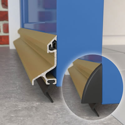 Standard Rain Deflector & Drip Bar - 914mm Length - Inward/Outward Opening Doors - Gold - view 2