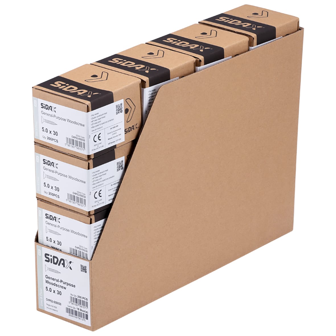 General Purpose Pozi Countersunk Chipboard Wood Screws - 5.0 x 30mm - Zinc Plated - Pk of 200 - view 3