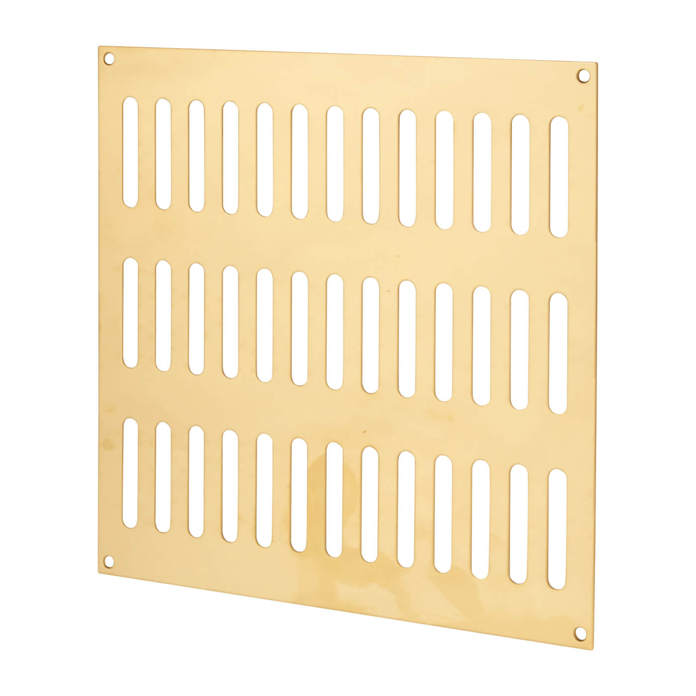 Plain Slotted Vent - 242 x 242mm - 13500mm² Free Air Flow - Polished Brass - view 2