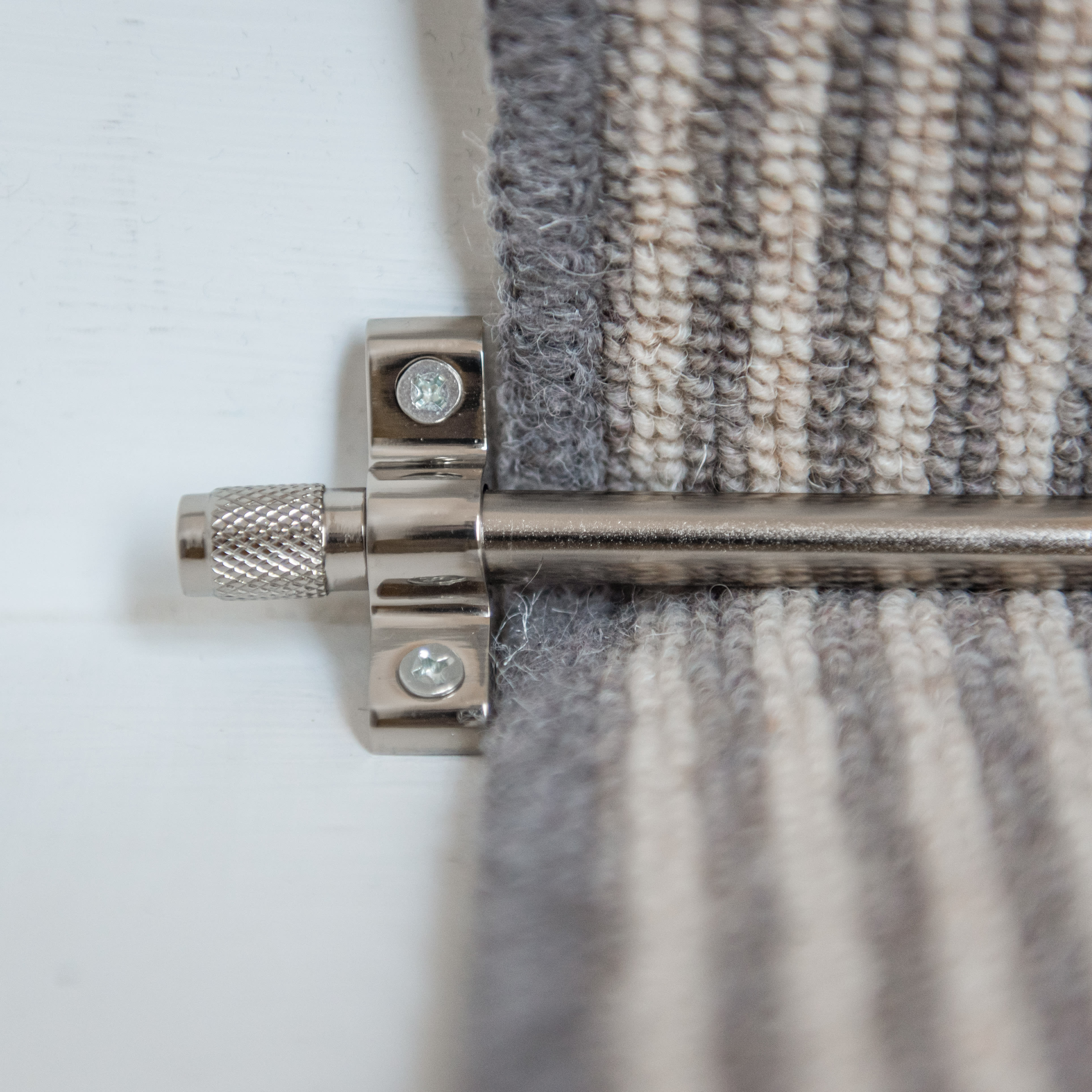 Stair Rod with Knurled Finials - 900mm Length - Polished Nickel - view 5