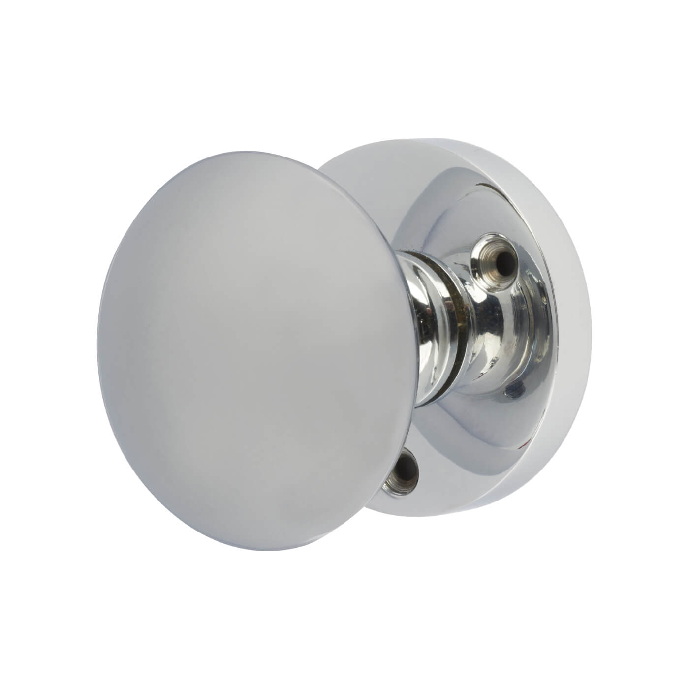 Polished Chrome Solid Brass Round Mortice Door Knob - 58mm Rose Diameter - view 2