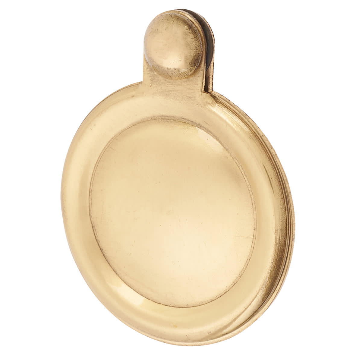 Victorian Covered Escutcheon - 32mm Diameter - Keyhole - Polished Brass - view 2