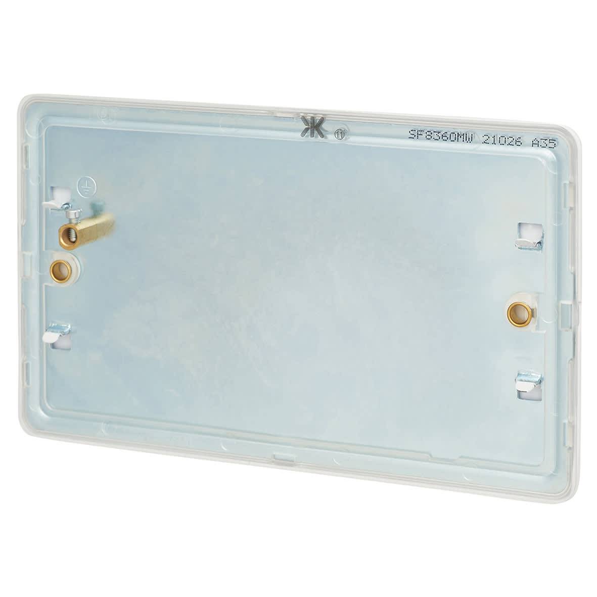 2 Gang Blank Plate - Matt White - view 2