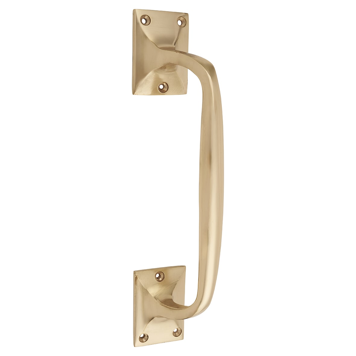Traditional Polished Brass Heavy Cast Offset Door Pull Handle - Screw Fix - 250mm Centres - view 4