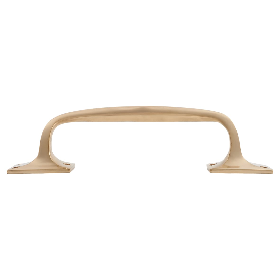 Traditional Polished Brass Heavy Cast Offset Door Pull Handle - Screw Fix - 250mm Centres - view 5