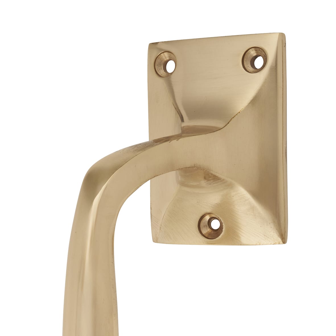 Traditional Polished Brass Heavy Cast Offset Door Pull Handle - Screw Fix - 250mm Centres - view 6