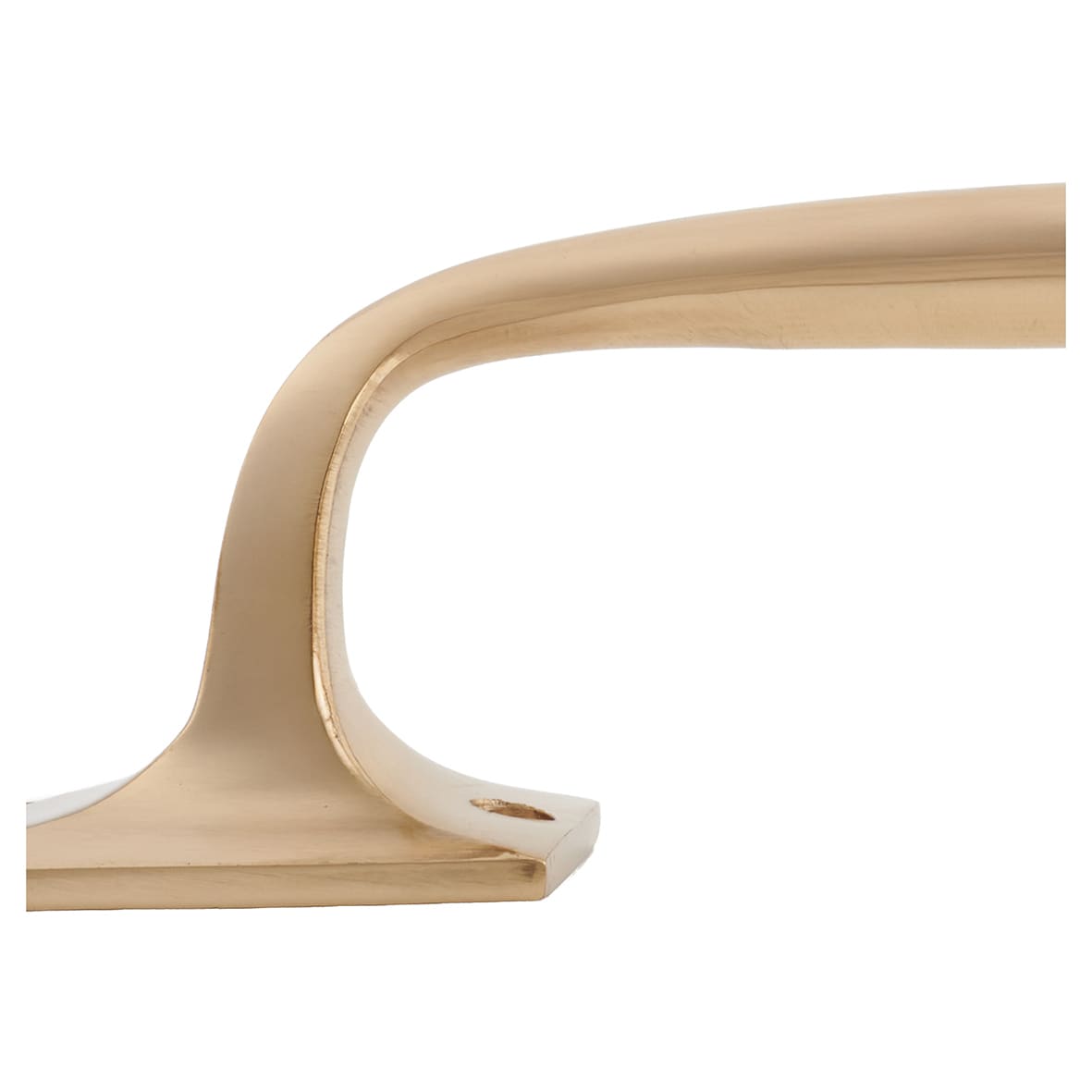 Traditional Polished Brass Heavy Cast Offset Door Pull Handle - Screw Fix - 250mm Centres - view 7