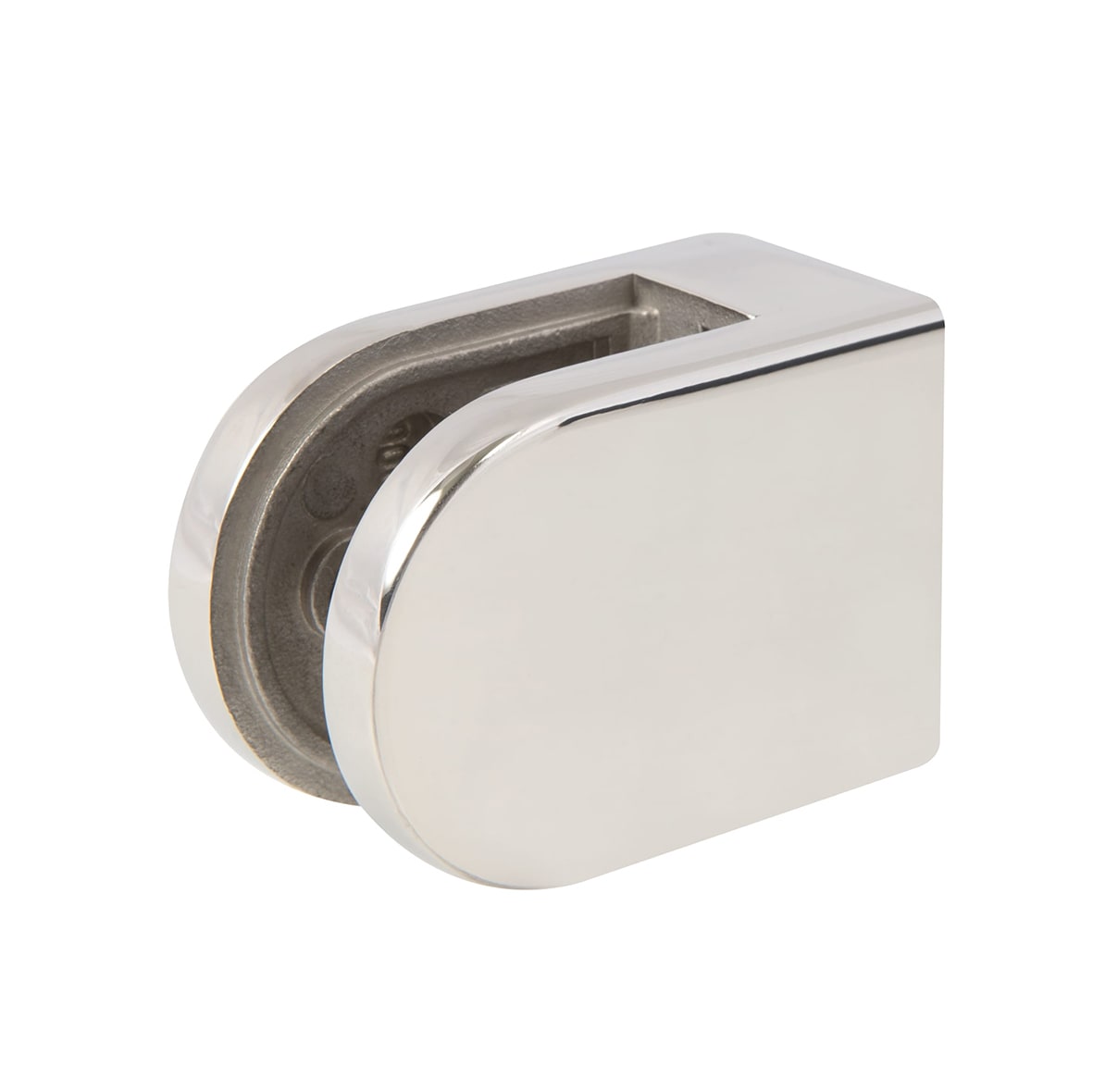 D Shaped Balustrade Clamps & Inserts - 10mm Glass - 63mm x 45mm - 316 Pol Stainless - Pk of 4 - view 2