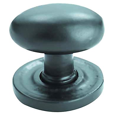 Oval Cabinet Knob - 37 x 35mm - Antique Black Iron - view 2