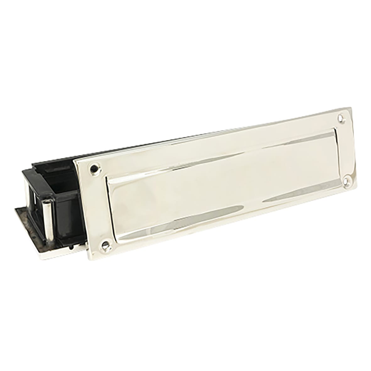 Traditional Letter Plate - 315 x 92mm - Door Thickness 42-72mm - Polished Stainless - view 2