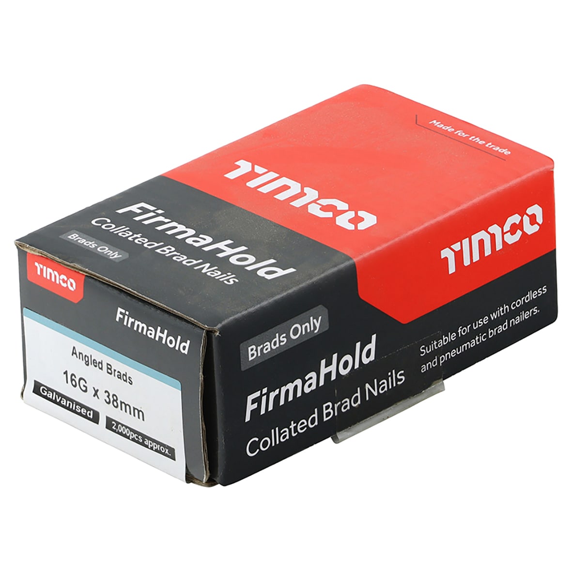 FirmaHold Second Fix Brad Nail - 20° Angled - 16 Gauge x 38mm - Galvanised - Pack of 2000 - view 2