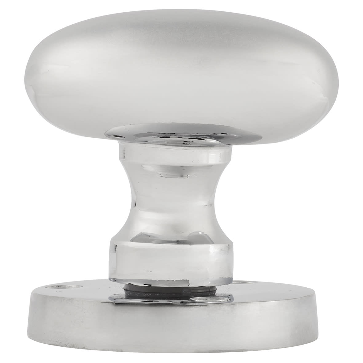 Polished Chrome Victorian Oval Mortice Door Knob - 61mm Rose Diameter - view 3