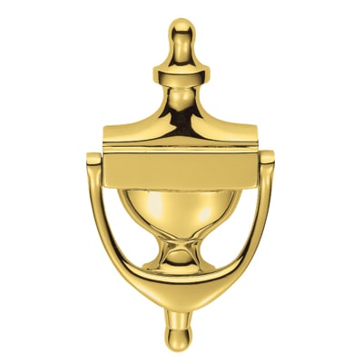 Victorian Plain Edge Urn Door Knocker - Polished Brass - 165 x 75mm - view 2