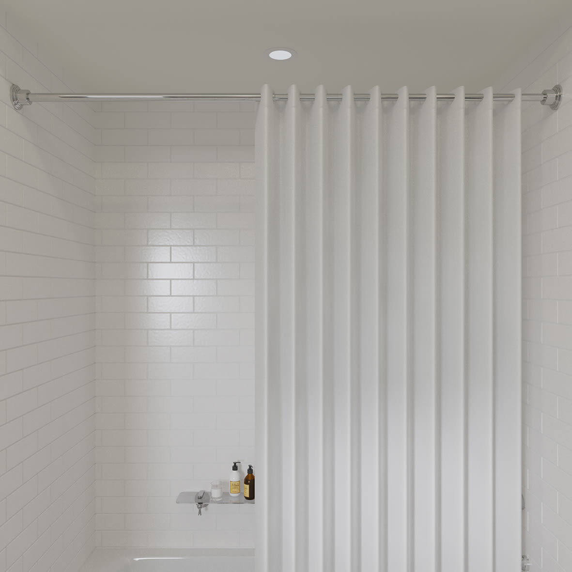 Stick 'n' Lock Premium Shower Rail - Telescopic Rod - 1295-2298mm Length - Polished Chrome - view 2