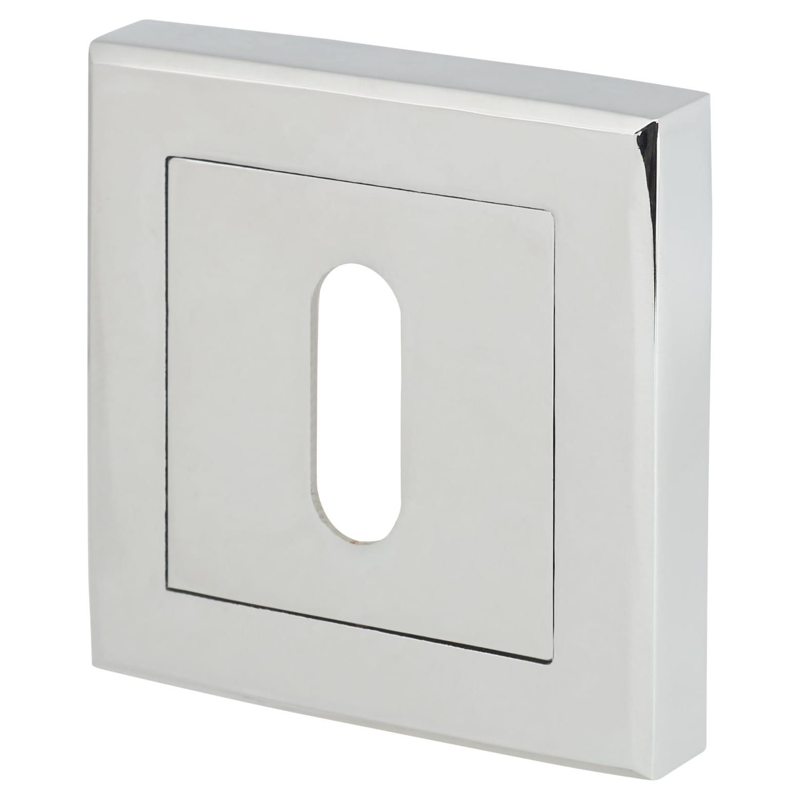 Square Escutcheon - 52 x 52mm - Keyhole - Polished Chrome - view 2