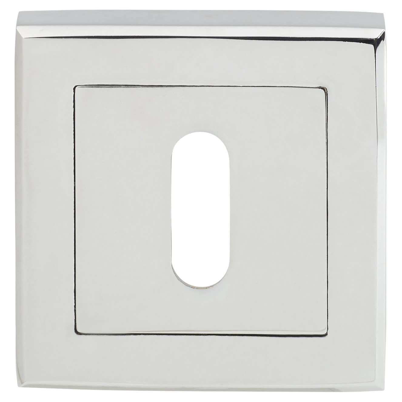 Square Escutcheon - 52 x 52mm - Keyhole - Polished Chrome - view 3