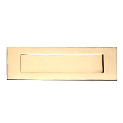 Letter Plate - 350 x 115mm - Polished Brass - view 2