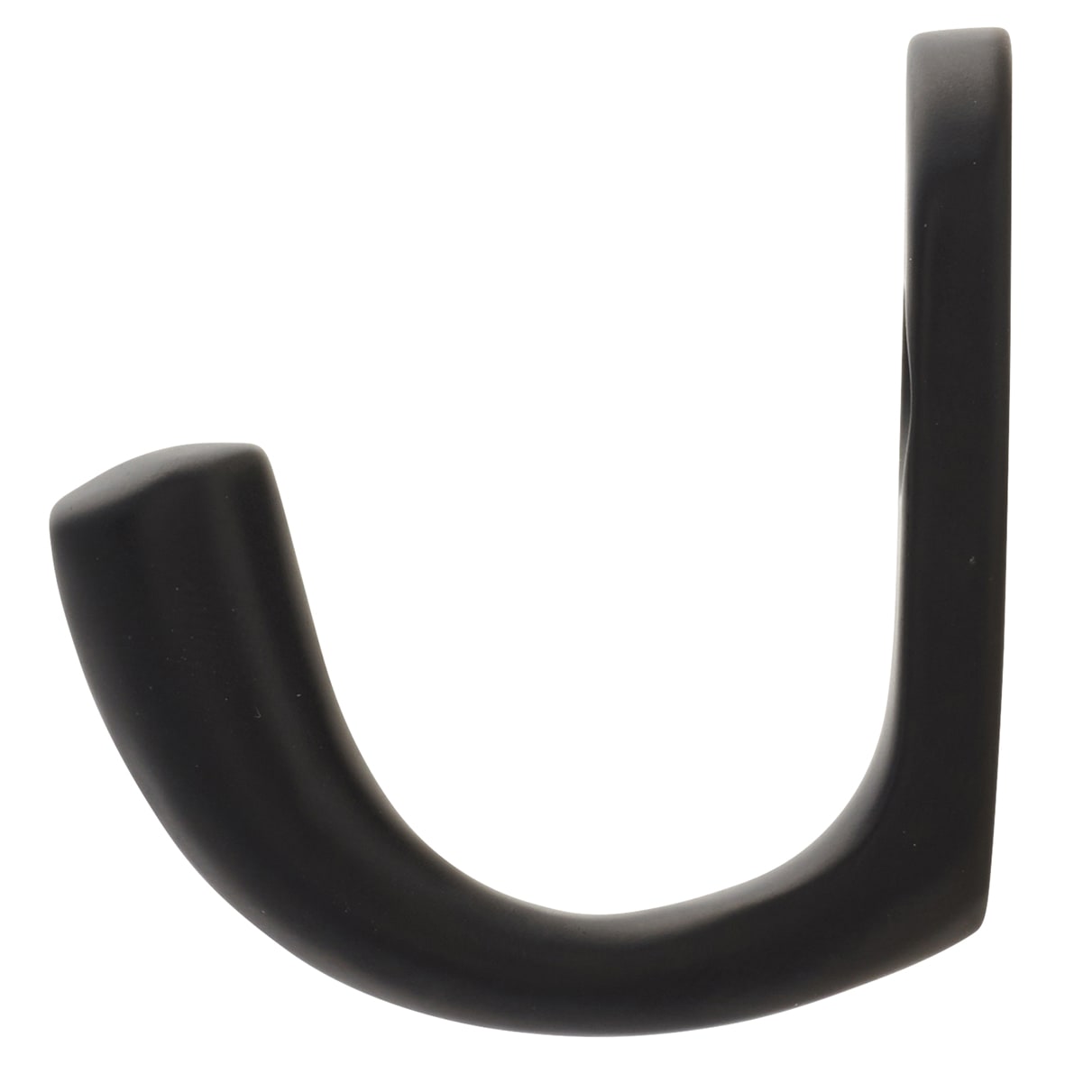 Solid Brass Single Coat Hook - 43 x 17mm - Matt Black - view 2