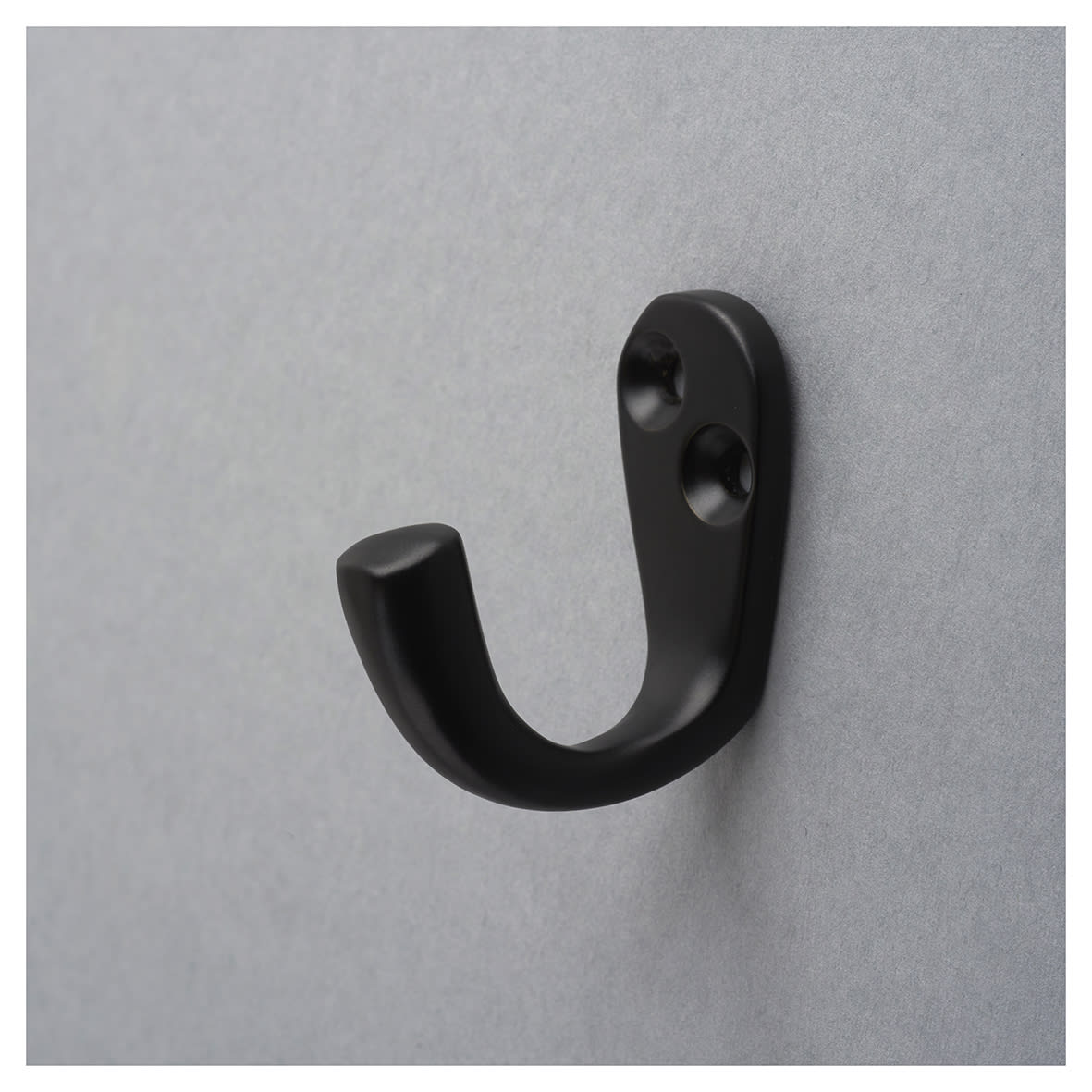 Solid Brass Single Coat Hook - 43 x 17mm - Matt Black - view 4