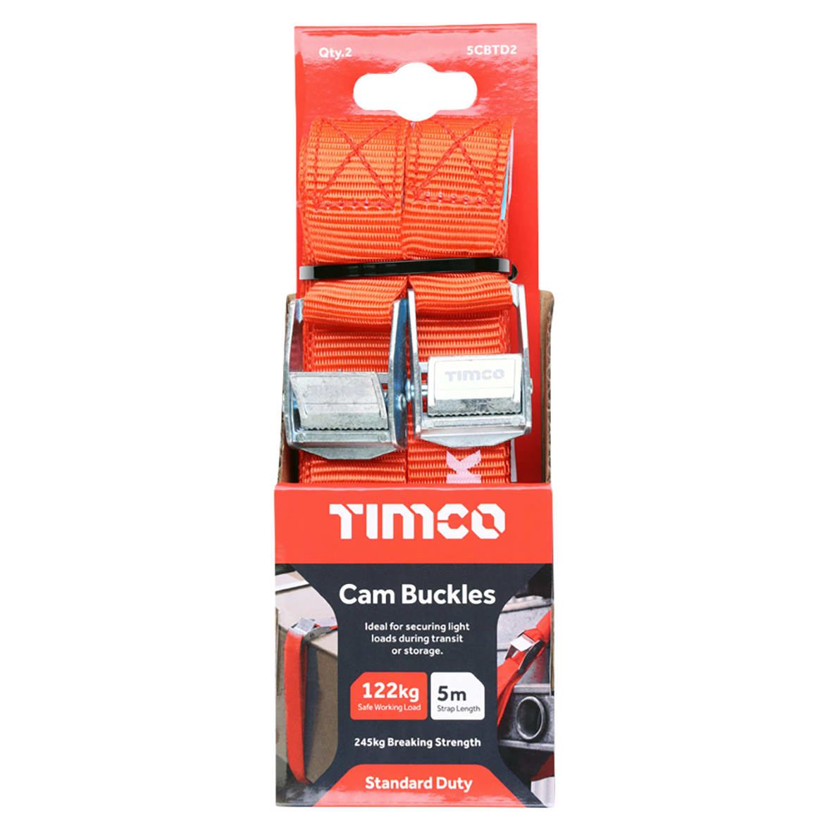 Cam Buckles - Standard Duty - 5m x 25mm - Pack of 2 - view 2