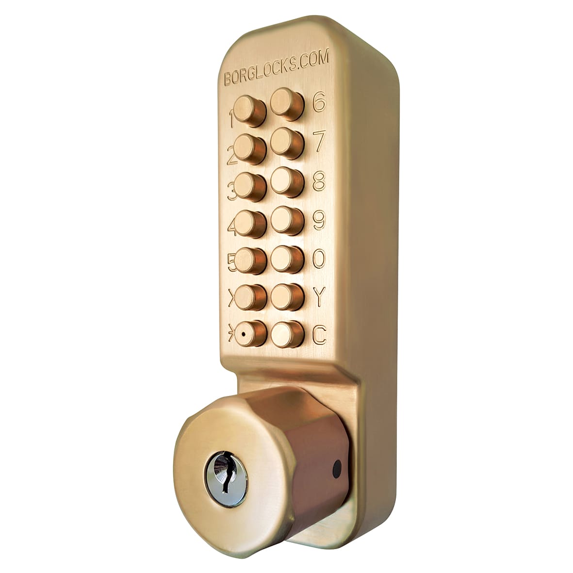 Borg BL2701 Antimicrobial Easicode Pro Code Lock and Latch with Key Override - Cu Shield - Copper - view 2