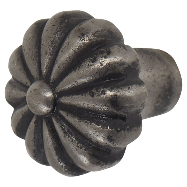 Flower Round Cabinet Knob - 30mm Diameter - Pewter Effect - view 2