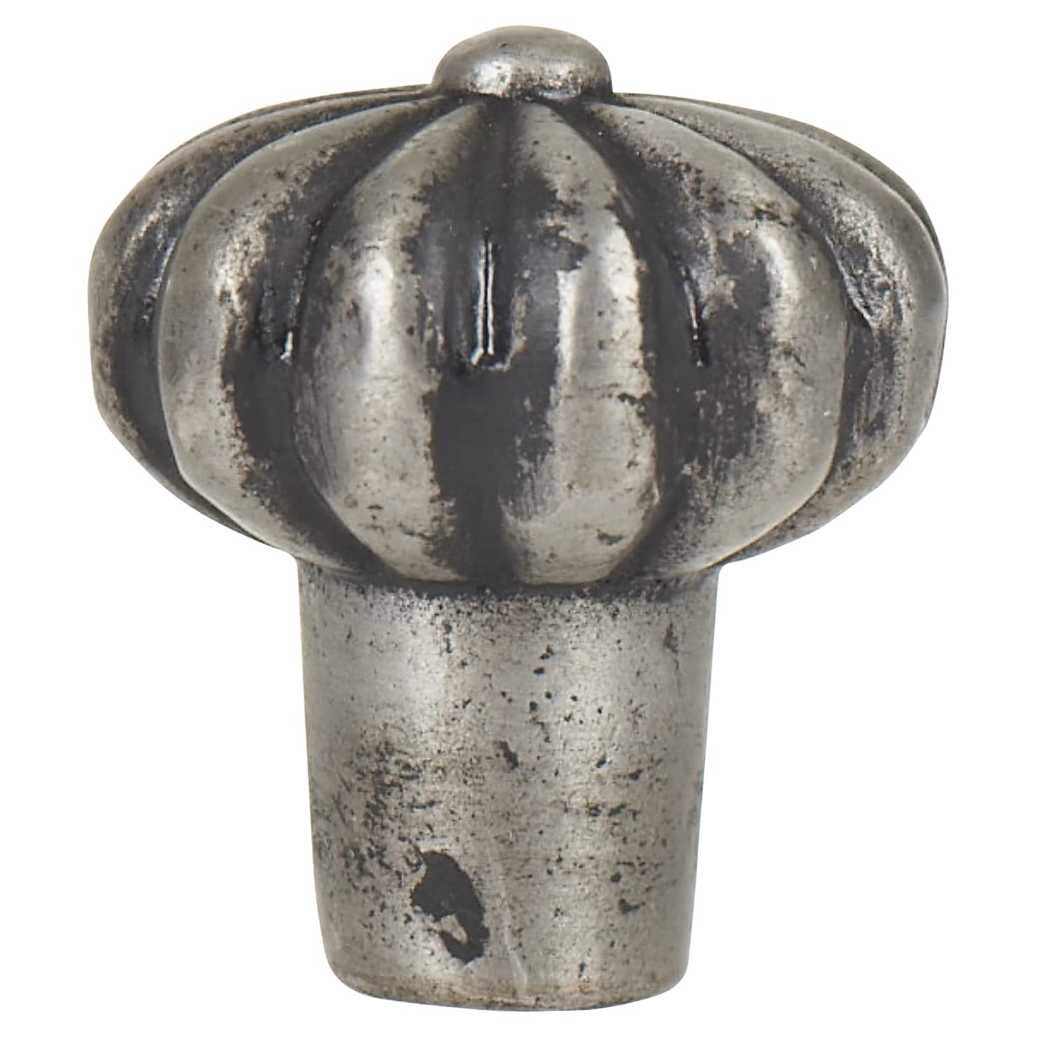 Flower Round Cabinet Knob - 30mm Diameter - Pewter Effect - view 3