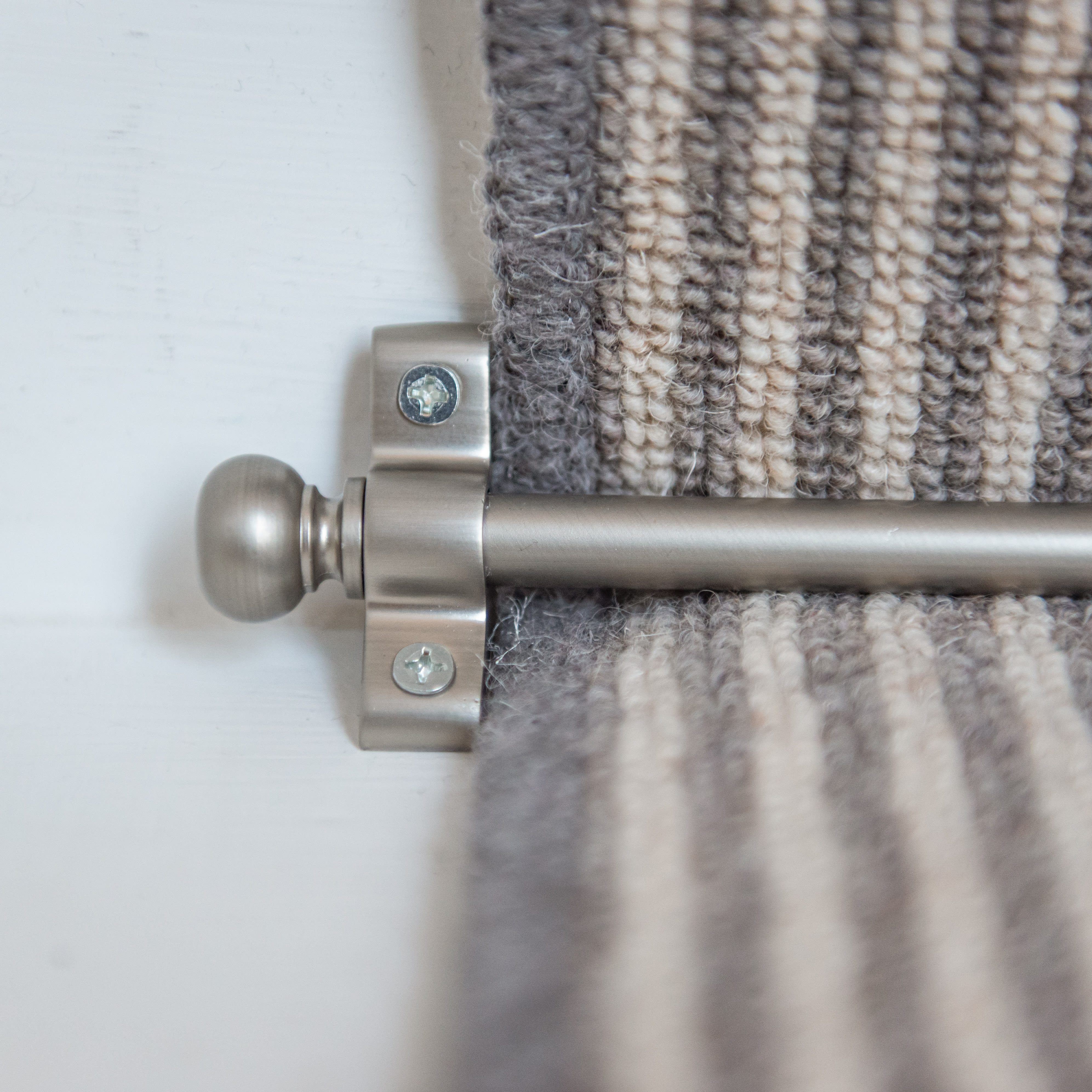 Stair Rod with Round Bulb Finials - 900mm Length - Satin Nickel - view 5