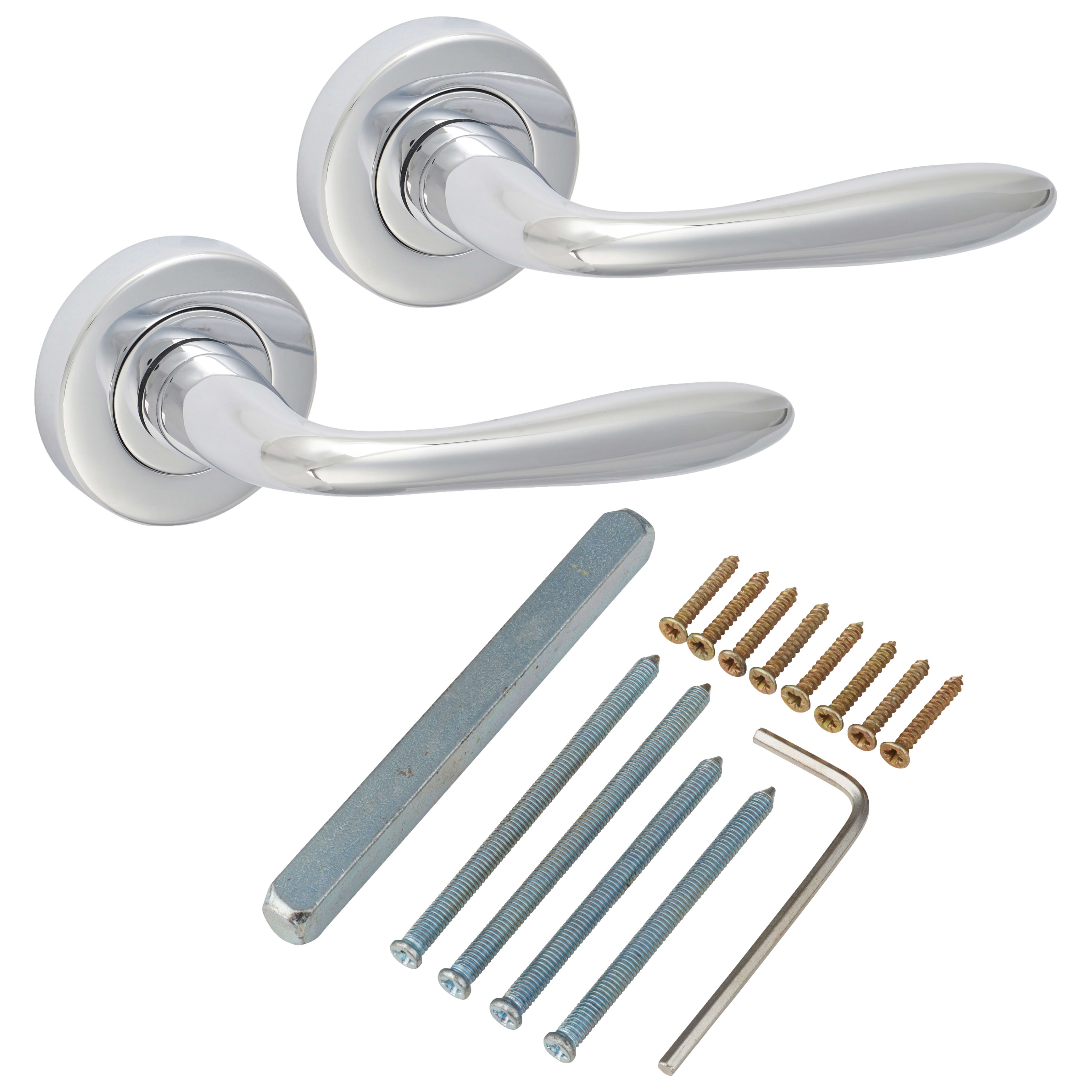Marcus Polished Chrome Door Handles on Round Rose - Sutton Range - view 3