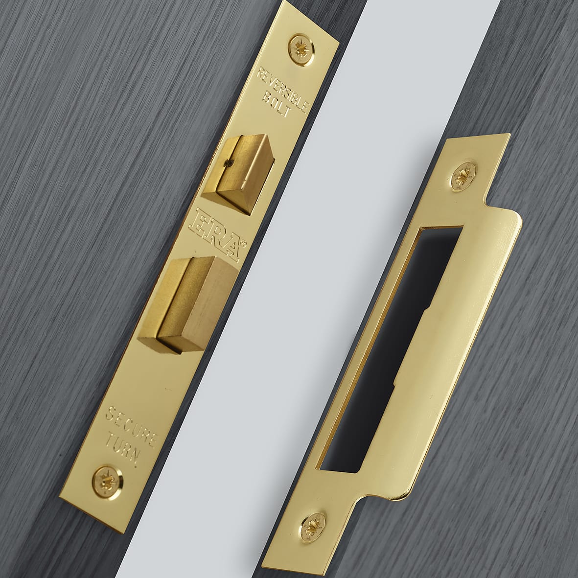 Bathroom Lock - 64mm Case - 44mm Backset - Polished Brass - view 5