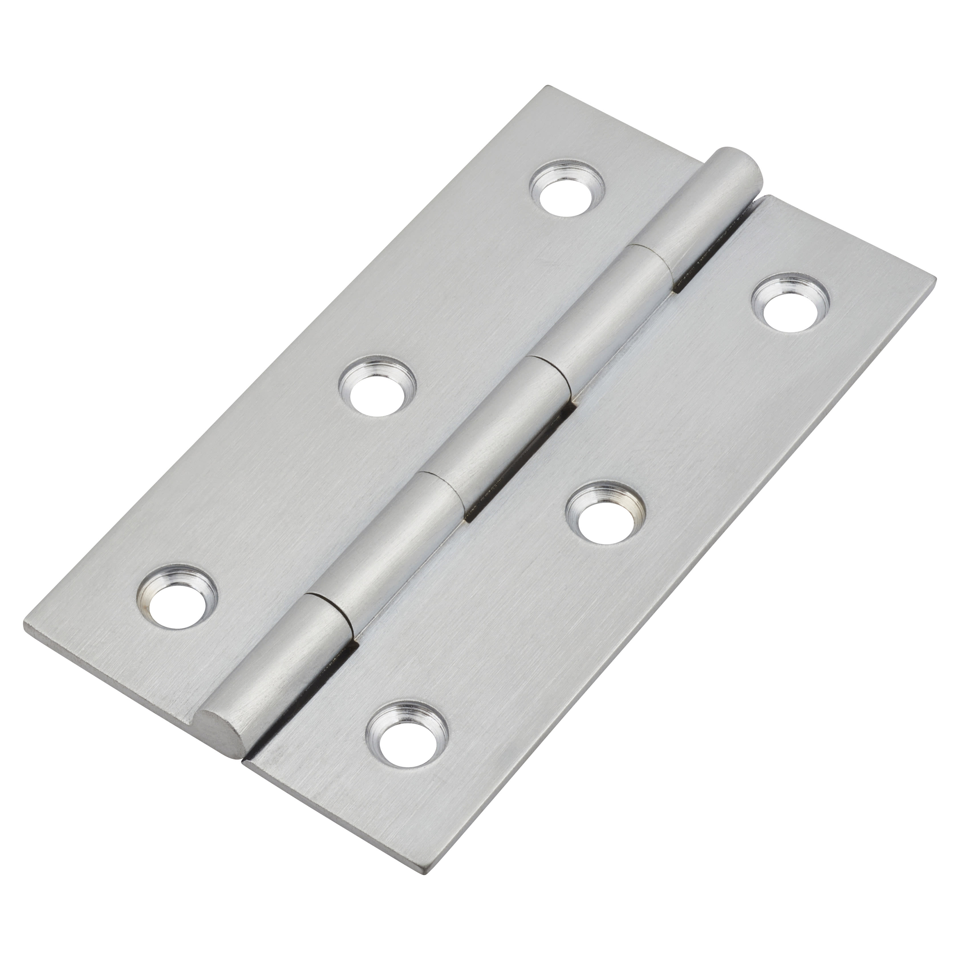 Solid Drawn Butt Cabinet Hinge - 64 x 35 x 1.45mm - Satin Chrome - Pair - view 2