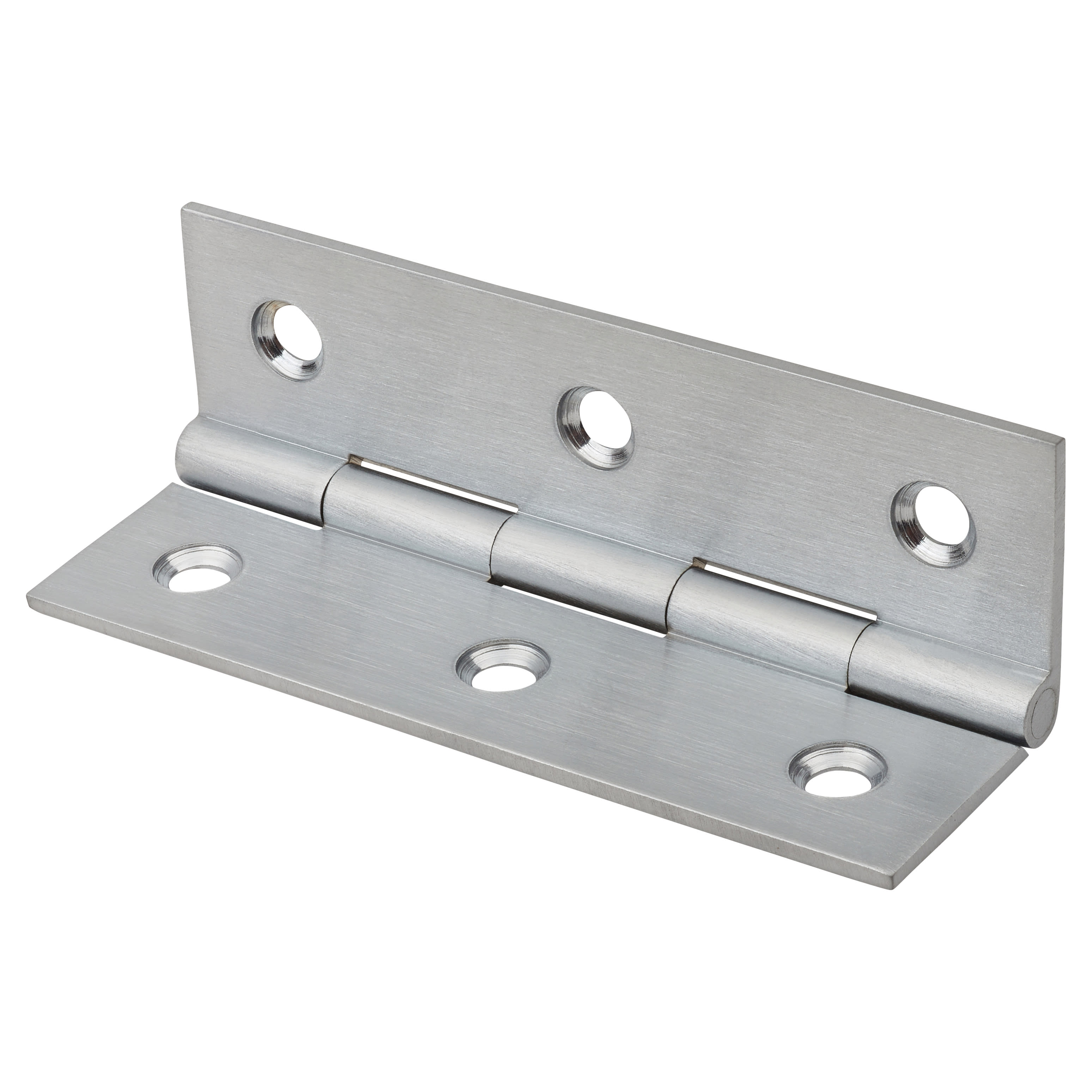 Solid Drawn Butt Cabinet Hinge - 64 x 35 x 1.45mm - Satin Chrome - Pair - view 3