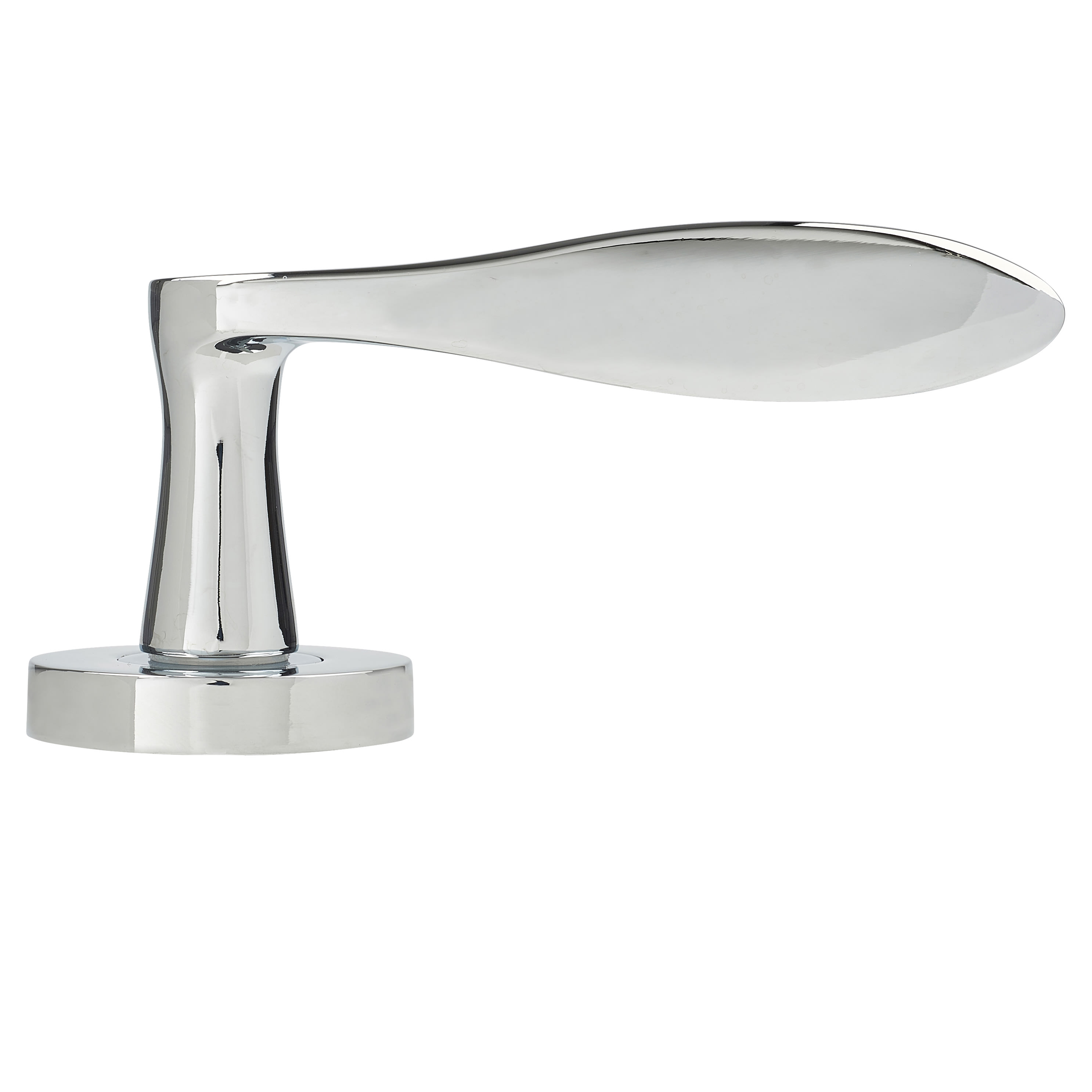 Polished Chrome Door Handles on Round Rose - Vecta Range - view 3