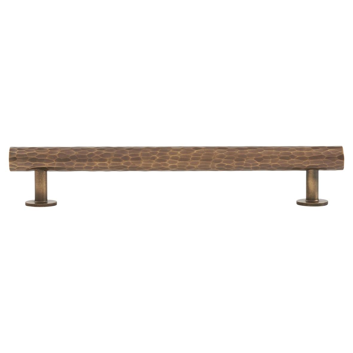 Leila 15mm Hammered T-Bar Cabinet Pull Handle - 160mm Centres - Antique Brass - view 2