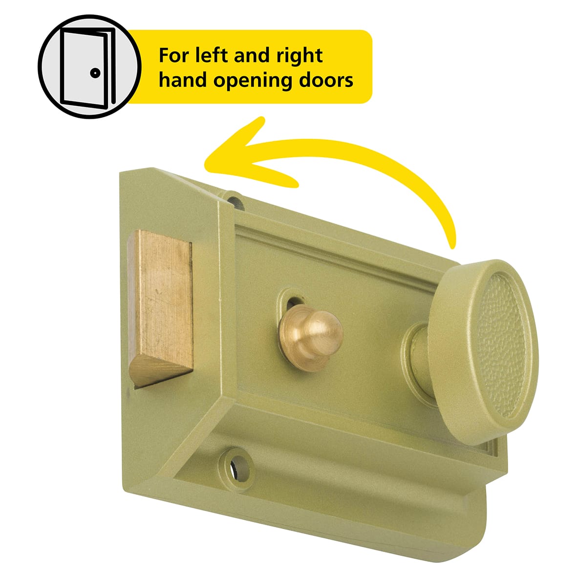Traditional Nightlatch - 60mm Backset - Champagne Case/Polished Brass Cylinder - Pack of 5 - view 2