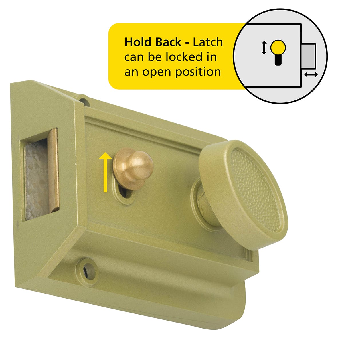 Traditional Nightlatch - 60mm Backset - Champagne Case/Polished Brass Cylinder - Pack of 5 - view 5