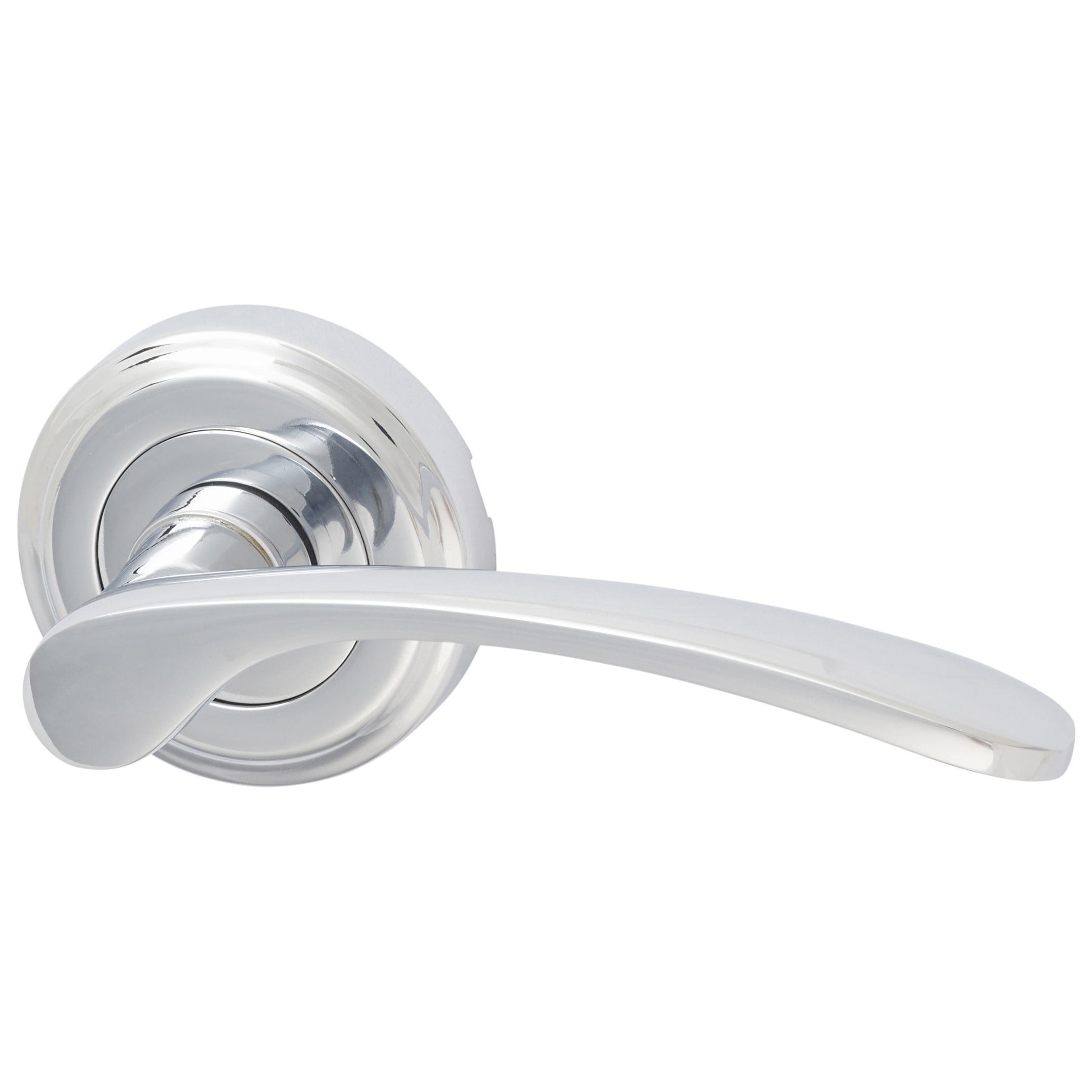 Marcus Polished Chrome Latch Door Handles on Rose Pack - Sophia Range - view 3
